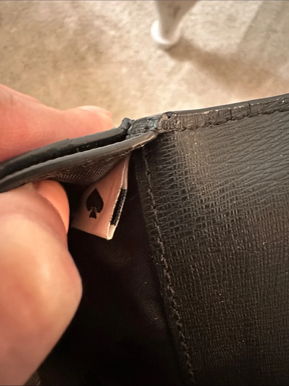 Kate Spade New York Black Pebbled Leather Continental Zip Wallet